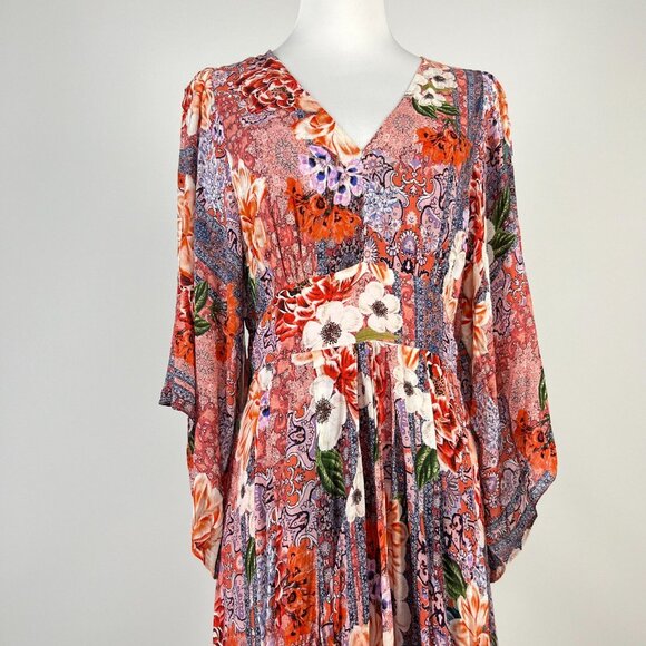 NWOT Johnny Was Scarlet Floral Georgette Midi Dress Size M - Picture 7 of 15